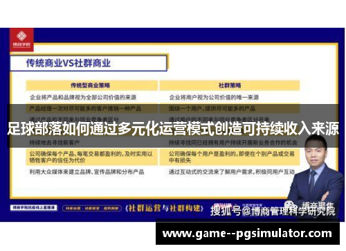 足球部落如何通过多元化运营模式创造可持续收入来源